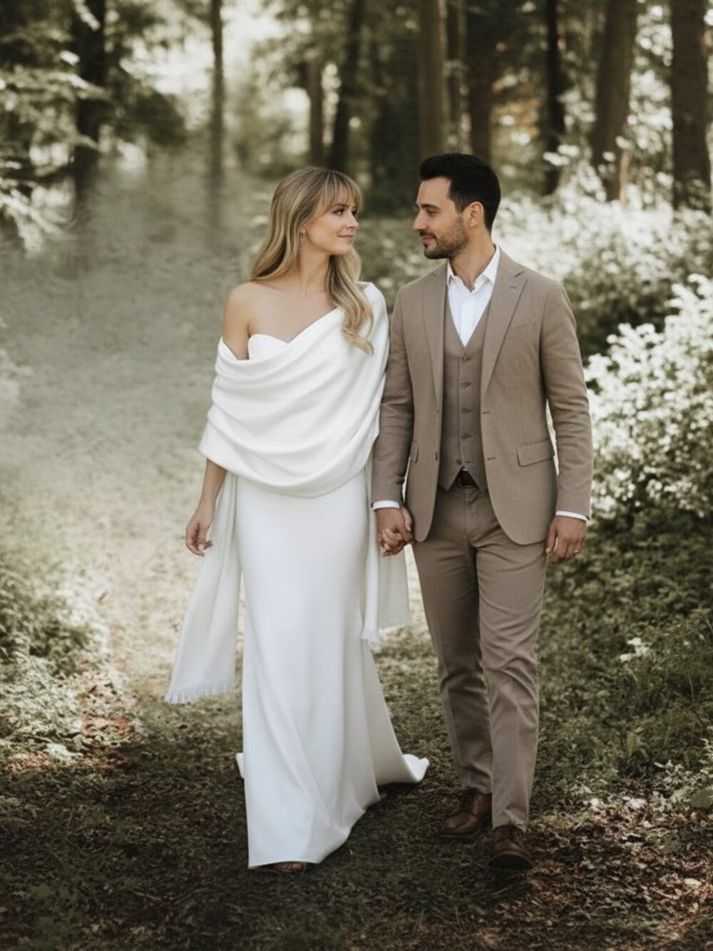 Handwoven Baby Alpaca Bridal Shawl | Ivory | Bride, Bridesmaid, Mother of Bride - Picture 10 of 13